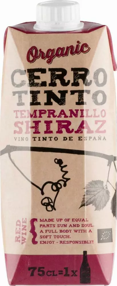 Cerro Tinto Organic Tempranillo Shiraz Kartonkitölkki